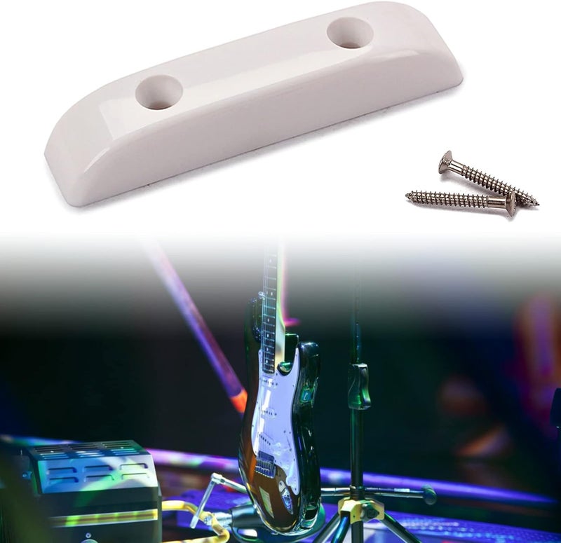 Youngy White Vintage Style Bass Thumb Rest Finger Thumbrest Plastic Electric Bass Guitar Thumb Rest with Mounting Screws - Image 2